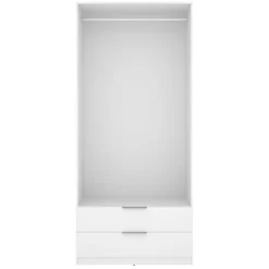 Guardaroba 2 Ante > Dmora Guardaroba 2 Ante un Ripiano Appendiabiti 51x204h cm, 2 Cassetti - Montclare Bianco