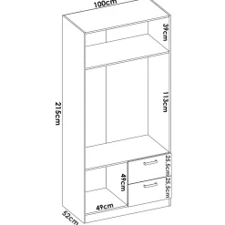 Camera Da Letto > Dmora Guardaroba 2 ante 100x215h cm - Amp Bianco