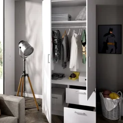 Camera Da Letto > Dmora Guardaroba 2 ante 100x215h cm - Amp Bianco