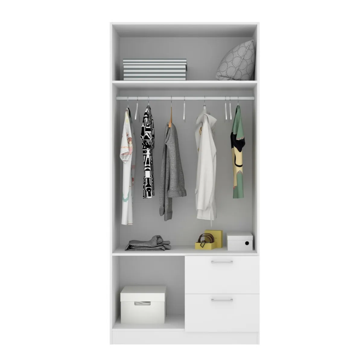 Camera Da Letto > Dmora Guardaroba 2 ante 100x215h cm - Amp Bianco