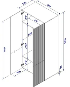 Guardaroba 2 Ante > Dmora Guardaroba 2 ante 90x198h cm - Caiazzo Bianco