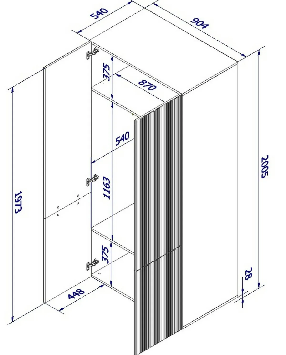 Guardaroba 2 Ante > Dmora Guardaroba 2 ante 90x198h cm - Caiazzo Bianco