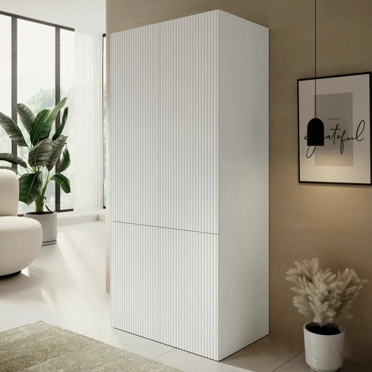 Guardaroba 2 Ante > Dmora Guardaroba 2 ante 90x198h cm - Caiazzo Bianco