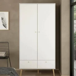 Guardaroba 2 ante bianco 98x200h cm - Kahina