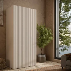 Guardaroba 2 Ante > Dmora Guardaroba 2 ante Caiazzo, 90x56 h199 cm, Beige Beige Cashmere