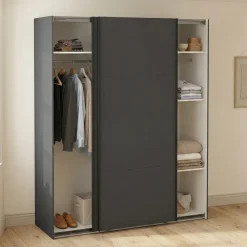 Armadi Multiuso 2 Ante > Dmora Guardaroba 2 ante ante scorrevoli 178x220h cm - Gomer Grigio