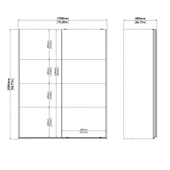 Armadi Multiuso 2 Ante > Dmora Guardaroba 2 ante ante scorrevoli 178x220h cm - Gomer Grigio
