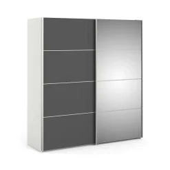 Guardaroba 2 ante grigio e bianco 182x201h cm - Cerreto