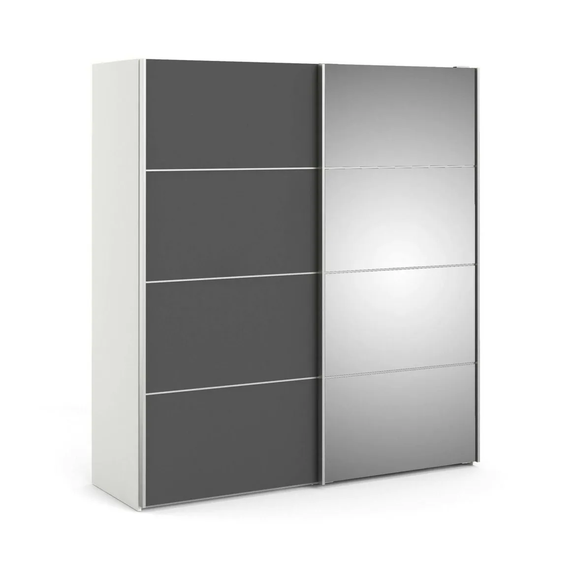 Guardaroba 2 ante grigio e bianco 182x201h cm - Cerreto