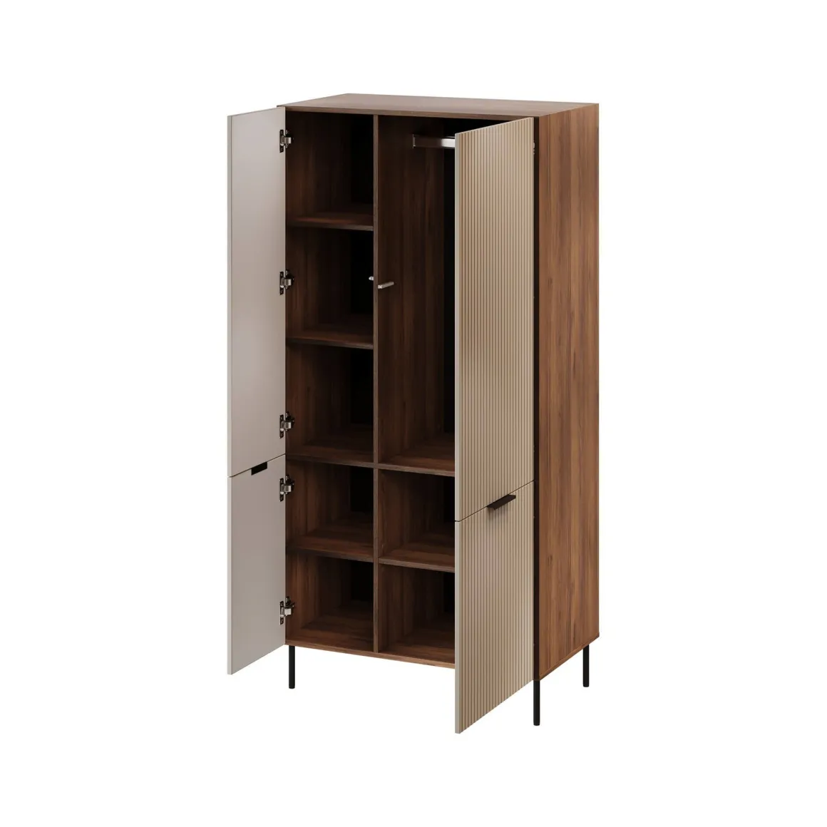 Guardaroba 2 ante Intelvi, 90x52 h185 cm, Beige