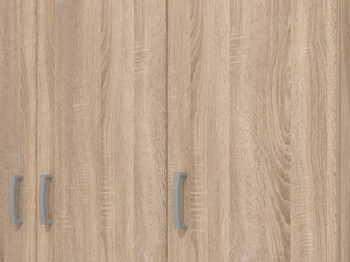 Guardaroba 3 Ante Marrone Appendiabiti 4 Ripiani 120x52 cm, 3 Ante - Licodia