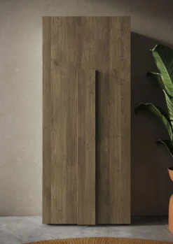 Guardaroba 2 Ante > Dmora Guardaroba 2 Ante 2 Ripiani Appendiabiti 78x187h cm, Apertura Standard - Pompei Marrone Noce