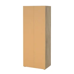 Guardaroba 2 Ante Marrone Quercia Bianco Lucido Appendiabiti 5 Ripiani 78.7x200.9h cm, 2 Ante - Argor