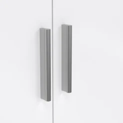 Guardaroba 2 Ante Marrone Quercia Bianco Lucido Appendiabiti 5 Ripiani 78.7x200.9h cm, 2 Ante - Argor