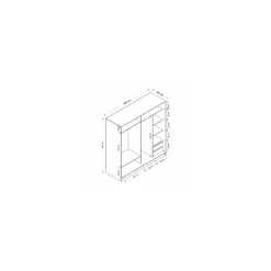 Guardaroba 2 Ante > Dmora Guardaroba 2 Ante Appendiabiti 5 Ripiani 180x190h cm, 2 Ante - Rovolon Marrone Rovere