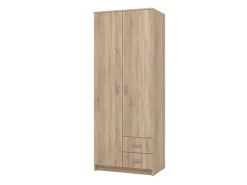 Guardaroba 2 Ante > Dmora Guardaroba 2 Ante Marrone Rovere Bianco Appendiabiti un Ripiano 80x205h cm, 2 Ante - Roncaro Bianco, Marrone Rovere