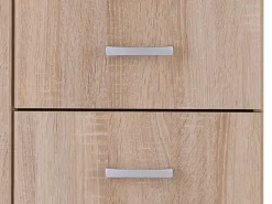 Guardaroba 2 Ante Marrone Rovere Bianco Appendiabiti 2 Cassetti 80x205h cm, 4 Ripiani - Cimena