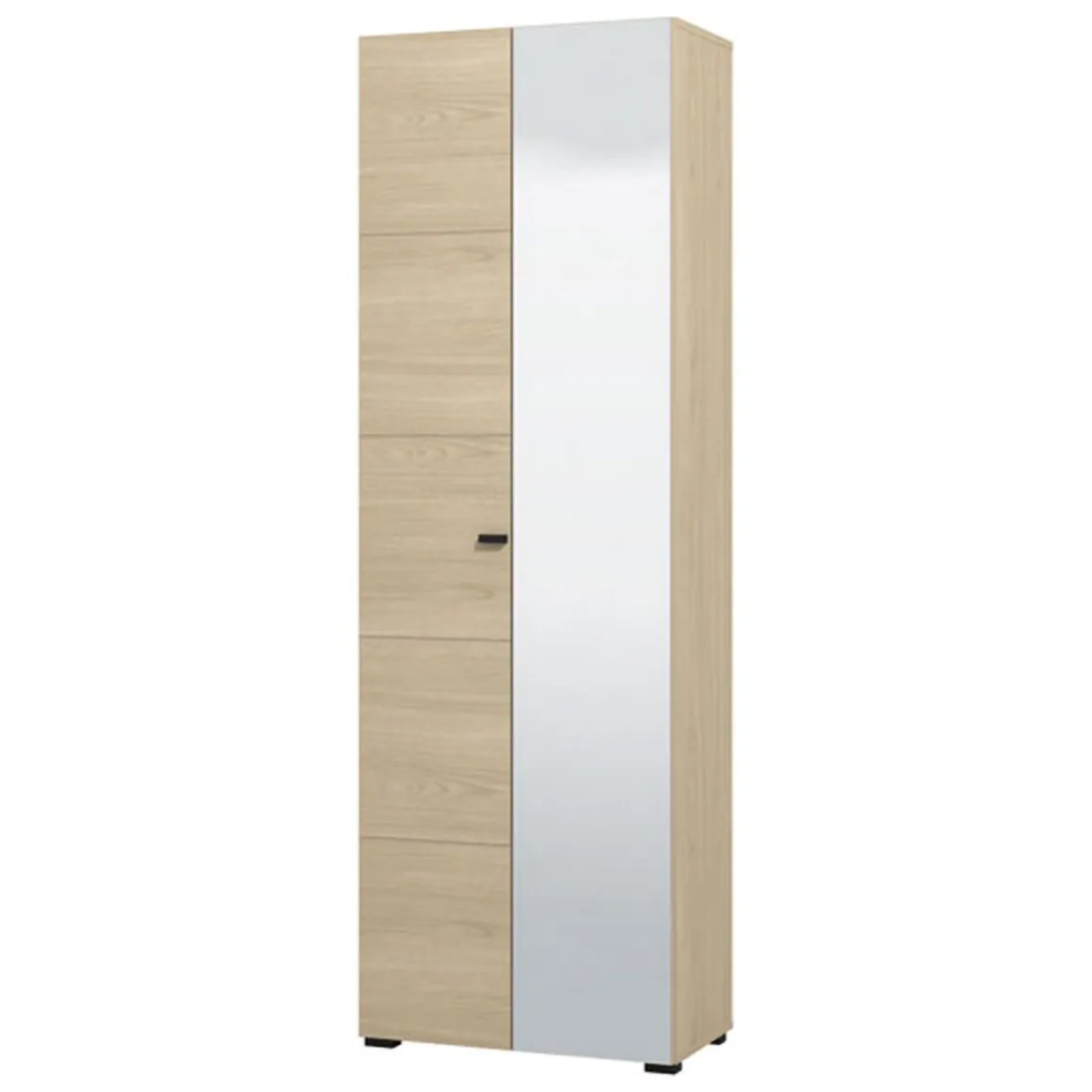 Guardaroba 2 Ante Marrone Rovere Marrone Appendiabiti 3 Ripiani 64x194h cm, 2 Ante - Azzano