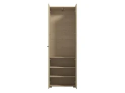 Guardaroba 2 Ante Marrone Rovere Marrone Appendiabiti 3 Ripiani 64x194h cm, 2 Ante - Azzano