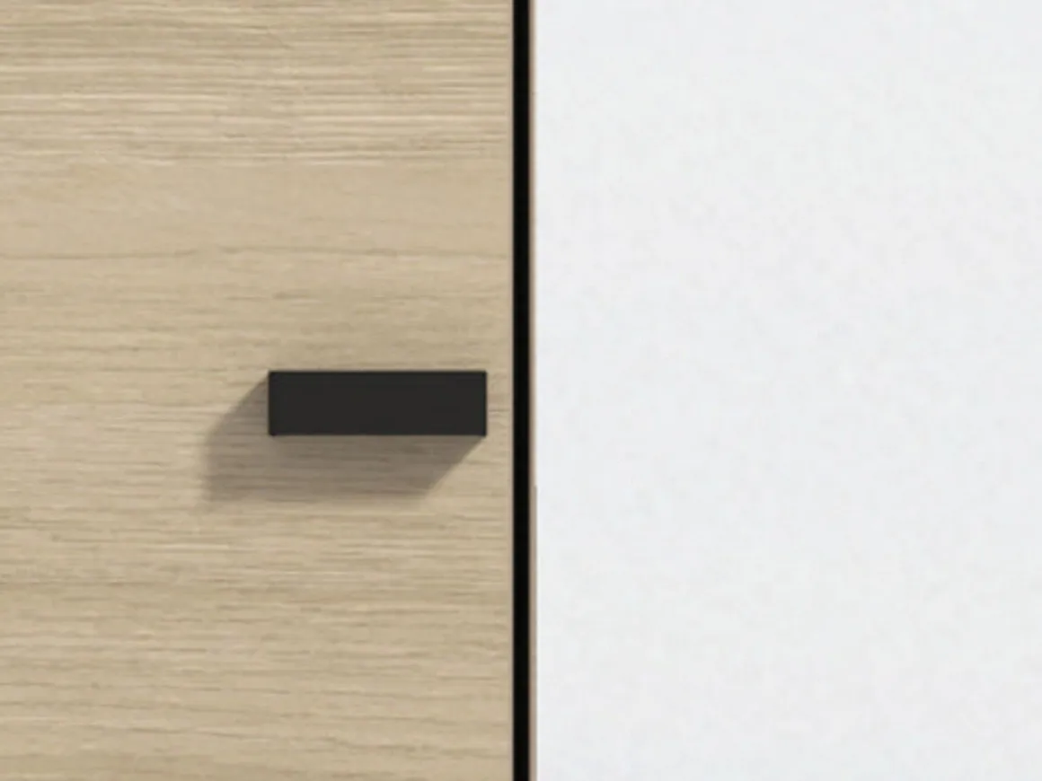Guardaroba 2 Ante Marrone Rovere Marrone Appendiabiti 3 Ripiani 64x194h cm, 2 Ante - Azzano