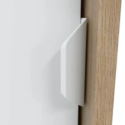 Guardaroba 2 Ante > Dmora Guardaroba 2 Ante Marrone Rovere Nodi Bianco 4 Cassetti 2 Ripiani 140x200h cm, Appendiabiti - Ponna Bianco, Marrone Rovere Nodi