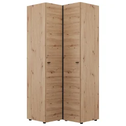 Guardaroba 2 Ante > Dmora Guardaroba 2 Ante Marrone Rovere Nodi Bianco 4 Ripiani Apertura Scorrevole 100x119h cm, 6 Vani - Resana Bianco, Marrone Rovere Nodi