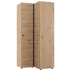 Guardaroba 2 Ante > Dmora Guardaroba 2 Ante Marrone Rovere Nodi Bianco 4 Ripiani Apertura Scorrevole 100x119h cm, 6 Vani - Resana Bianco, Marrone Rovere Nodi
