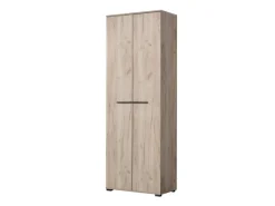 Guardaroba 2 Ante Marrone Rovere Nodi Marrone Noce un Ripiano Appendiabiti 67.5x195h cm, Apertura Battente - Pinasca