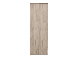 Guardaroba 2 Ante Marrone Rovere Nodi Marrone Noce un Ripiano Appendiabiti 67.5x195h cm, Apertura Battente - Pinasca