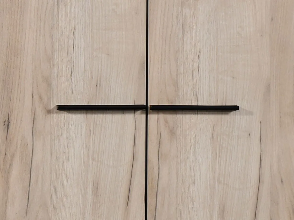 Guardaroba 2 Ante Marrone Rovere Nodi Marrone Noce un Ripiano Appendiabiti 67.5x195h cm, Apertura Battente - Pinasca