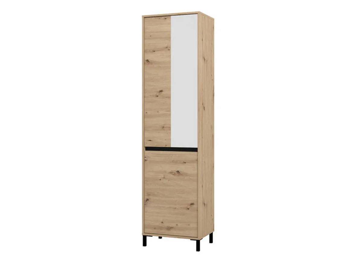 Guardaroba 2 Ante > Dmora Guardaroba 2 Ante Marrone Rovere Nodi Nero Appendiabiti 3 Ripiani 70.5x194.5h cm, 2 Ante - Seriate Nero, Marrone Rovere Nodi