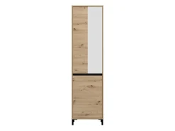 Guardaroba 2 Ante > Dmora Guardaroba 2 Ante Marrone Rovere Nodi Nero Appendiabiti 3 Ripiani 70.5x194.5h cm, 2 Ante - Seriate Nero, Marrone Rovere Nodi