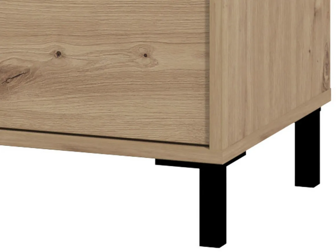 Guardaroba 2 Ante > Dmora Guardaroba 2 Ante Marrone Rovere Nodi Nero Appendiabiti 3 Ripiani 70.5x194.5h cm, 2 Ante - Seriate Nero, Marrone Rovere Nodi