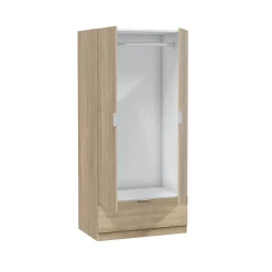 Guardaroba 2 Ante > Dmora Guardaroba 2 Ante un Cassetto un Ripiano 80x170h cm, Appendiabiti - Budoia Marrone Rovere