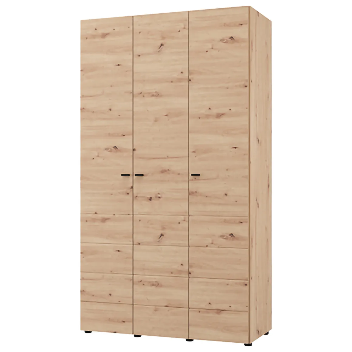 Guardaroba 3 Ante > Dmora Guardaroba 3 Ante Marrone Rovere Nodi Bianco Appendiabiti 4 Ripiani 150x50 cm, 6 Vani - Senales Bianco, Marrone Rovere Nodi