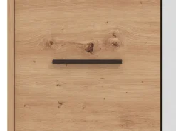 Guardaroba 3 Ante Marrone Rovere Nodi Nero Appendiabiti un Cassetto 119x53 cm, 5 Ripiani - Lavagnoo