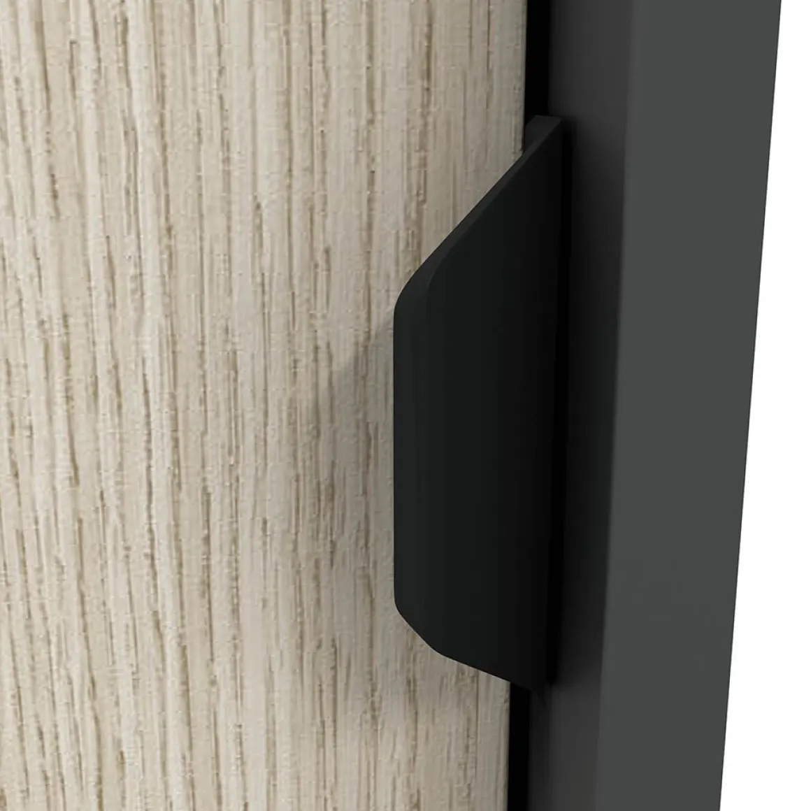 Guardaroba 2 Ante Nero Antracite Marrone Rovere 4 Cassetti 2 Ripiani 140x200h cm, Appendiabiti - Ponna