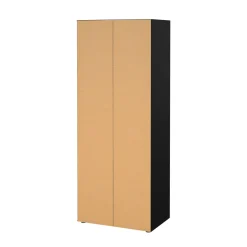 Guardaroba 2 Ante Nero Appendiabiti 5 Ripiani 78.7x200.9h cm, Apertura Battente - Argor
