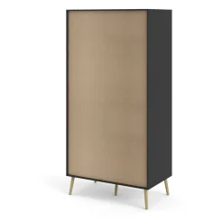 Guardaroba 2 Ante > Dmora Guardaroba 2 ante nero e quercia 98x200h cm - Archilllo Marrone, Nero Quercia