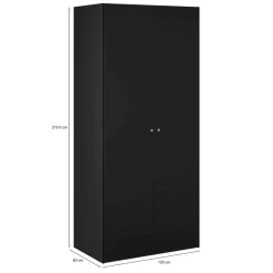 Armadi Multiuso 2 Ante > Dmora Guardaroba 2 ante salvaspazio 100x218h cm - Anagni Nero