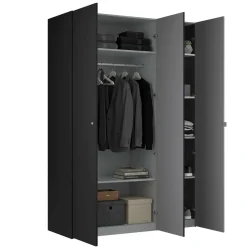 Guardaroba 3 ante nero salvaspazio 150x218h cm - Arce