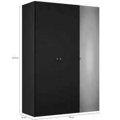 Guardaroba 3 ante nero salvaspazio 150x218h cm - Arce