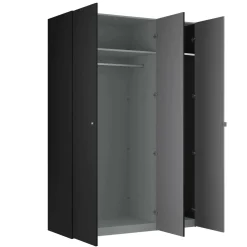 Guardaroba 3 ante nero salvaspazio 150x218h cm - Arce