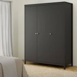 Guardaroba 3 ante nero 150x199h cm - Conti