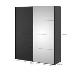 Guardaroba 2 ante nero 182x220h cm - Seraphin