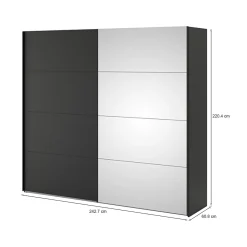 Guardaroba 2 Ante > Dmora Guardaroba 2 ante 242x220h cm - Tobie Nero