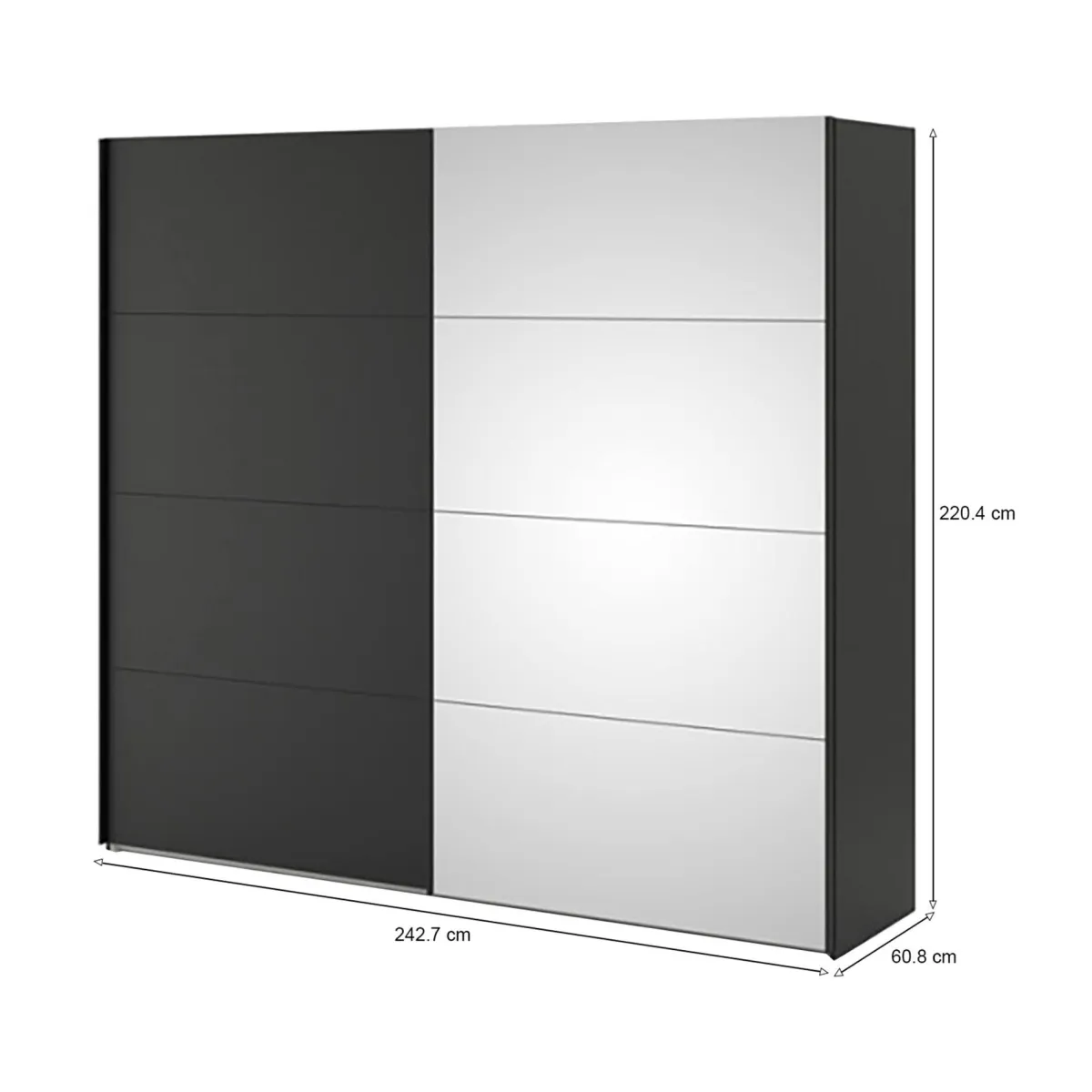 Guardaroba 2 Ante > Dmora Guardaroba 2 ante 242x220h cm - Tobie Nero
