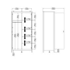 Guardaroba 2 Ante > Dmora Guardaroba 2 ante 102x199h cm - Zagabria Nero