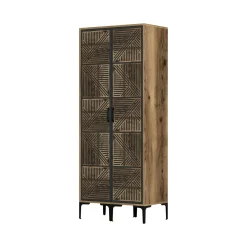 Guardaroba 2 ante noce e antracite 80x200h cm - Acate