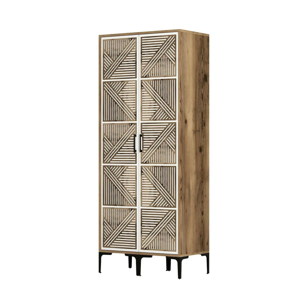 Guardaroba 2 Ante|Camera Da Letto > Dmora Guardaroba 2 ante noce e bianco 80x200h cm - Acate Bianco, Marrone Noce